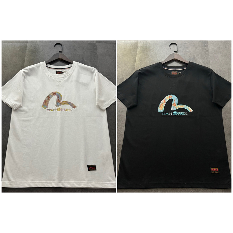 EVISU 1580）EVISU 福神 25新款 繡布 刺繡 海鷗 撞色 字母 短袖 短T 時尚