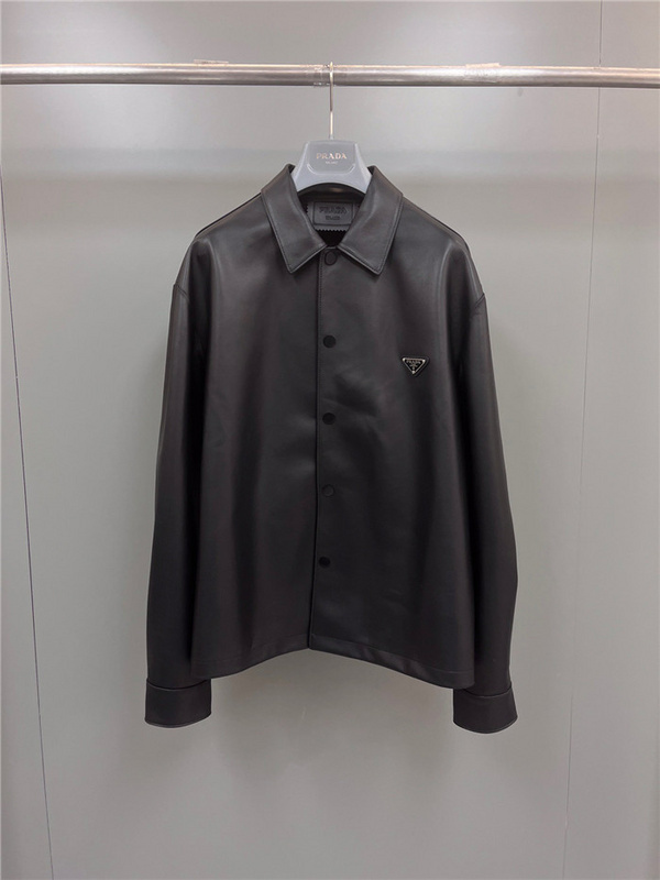 prada 2023fw P ADA Real Leather Jacket Top Version6592