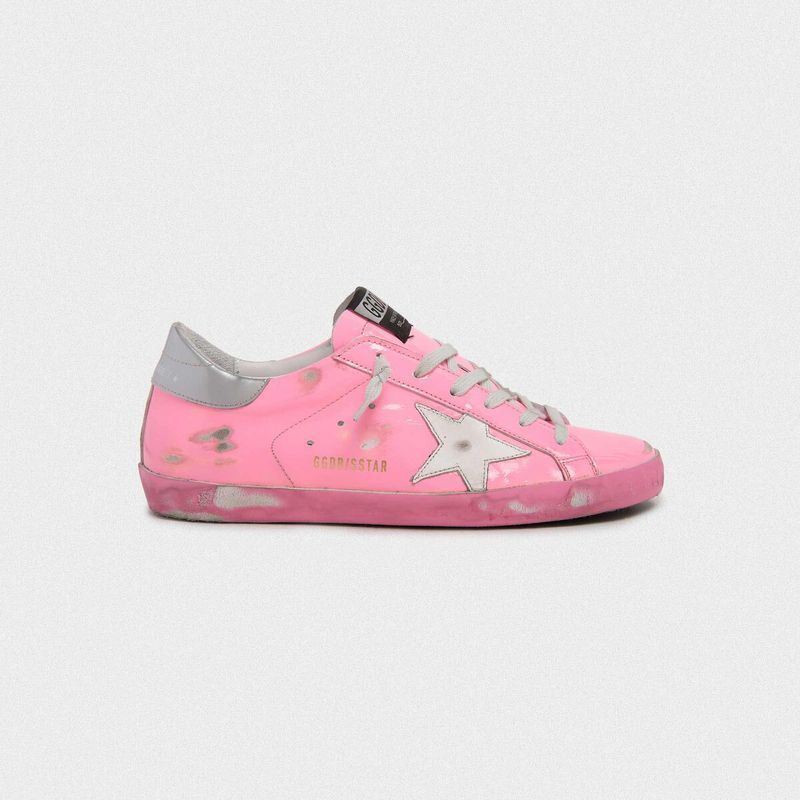 golden goose Pink Superstar sneakers with silver heel tab(89FA)