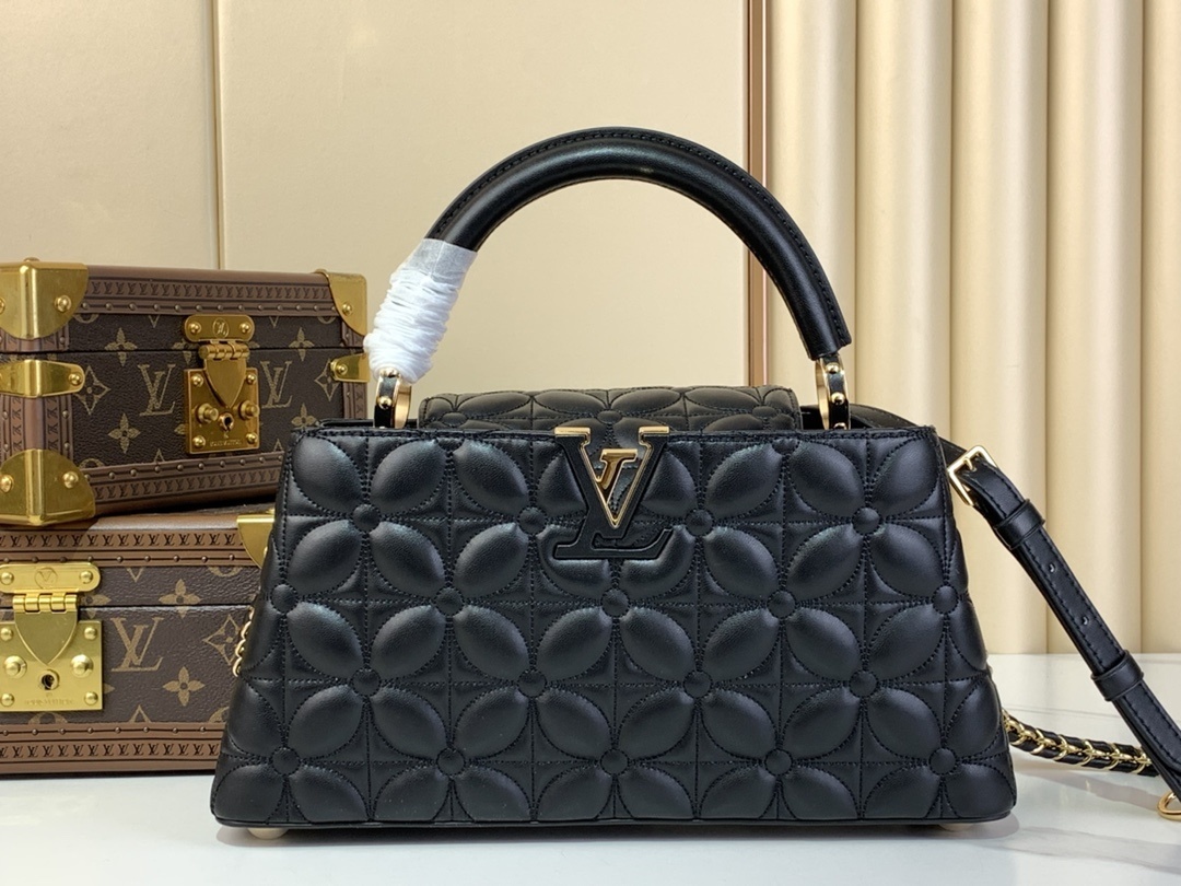 LV-Handbags m25284 Black (Floral pattern)(E0C3)