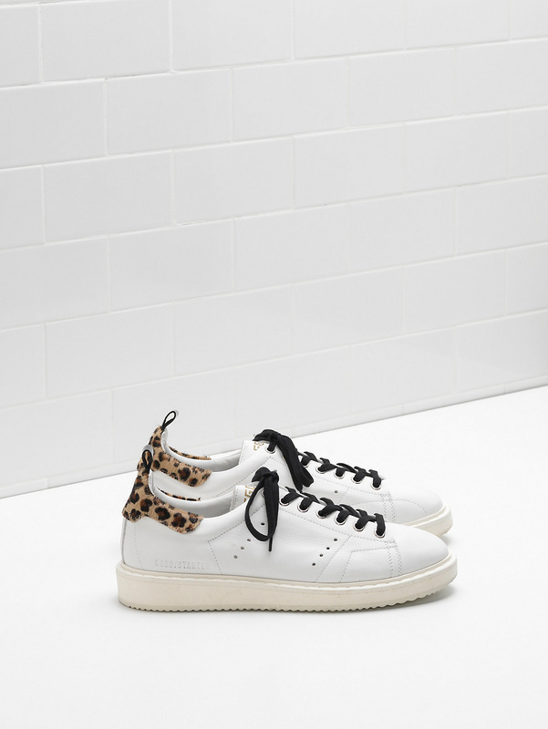 golden goose STARTER Sneakers G32WS631 Upper in natural calf leather Heel tab in pony hair ef