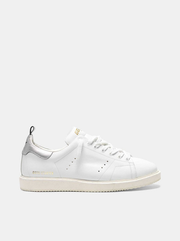 golden goose Starter sneakers in leather with metallic heel tab(79CA)