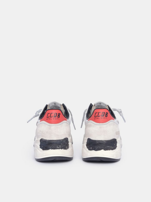 golden goose Running Sole sneakers with red heel tab and silver star(DDBA)