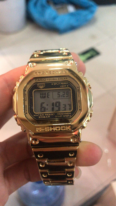 g shock original G shock gold steel0457