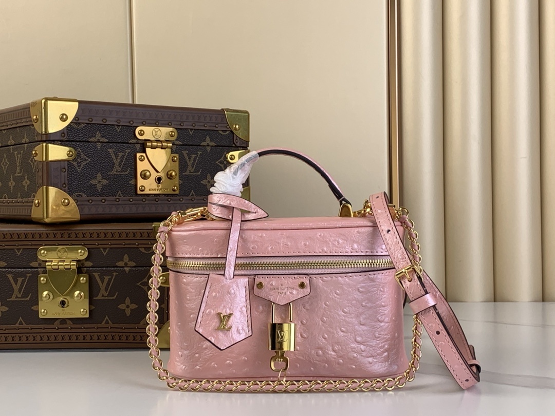 LV-Handbags N85820 Pink (ostrich print)(C8B3)