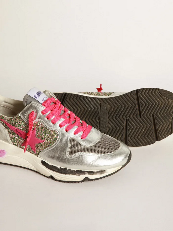 golden goose Running Sole sneakers in metallic leather and glitter(DE86)