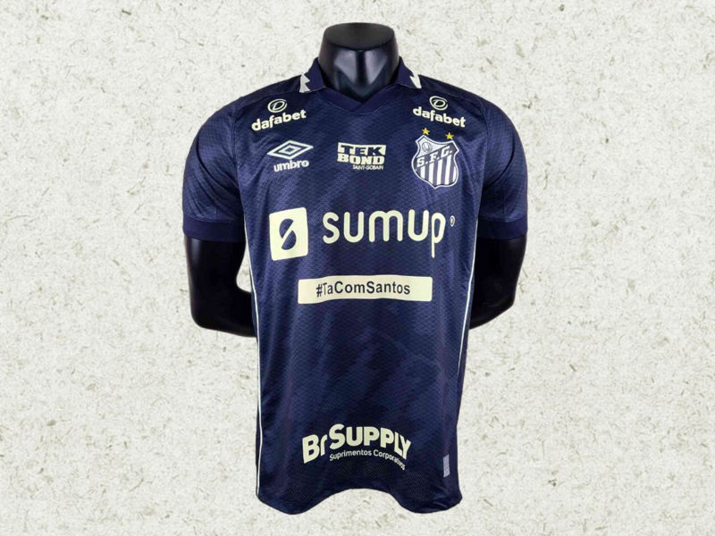 Full sponsor Santos FC 2021∕22 Second away black Soccer jersey(F40F) camisas de time