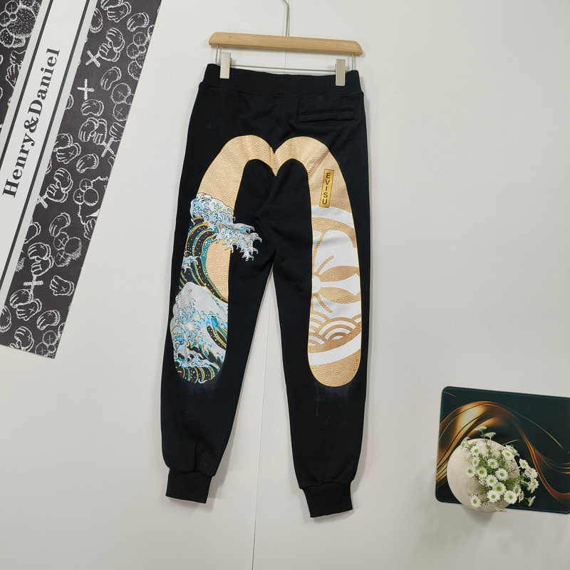EVISU 1680）EVISU 福神 24新款 大M 海浪 字母 家徽 長褲 棉褲 時尚 潮流