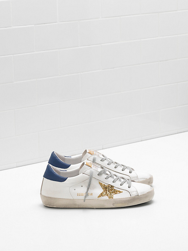 golden goose Superstar G34WS590.N84 Upper in calf leather Glitter coated star Leather heel ta