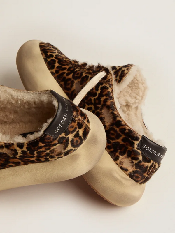 golden goose Space-Star shoes in animal-print pony skin with shearling lining(E2F0)