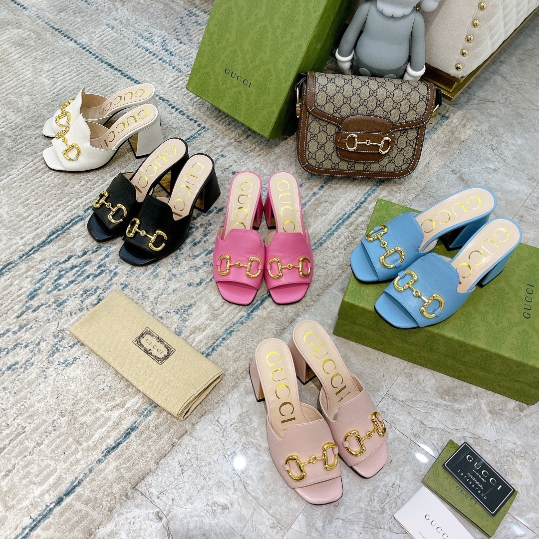 GUCCI SHOES Gucci women's slide sandal with horsebit 655412(150 usd)(AC37)