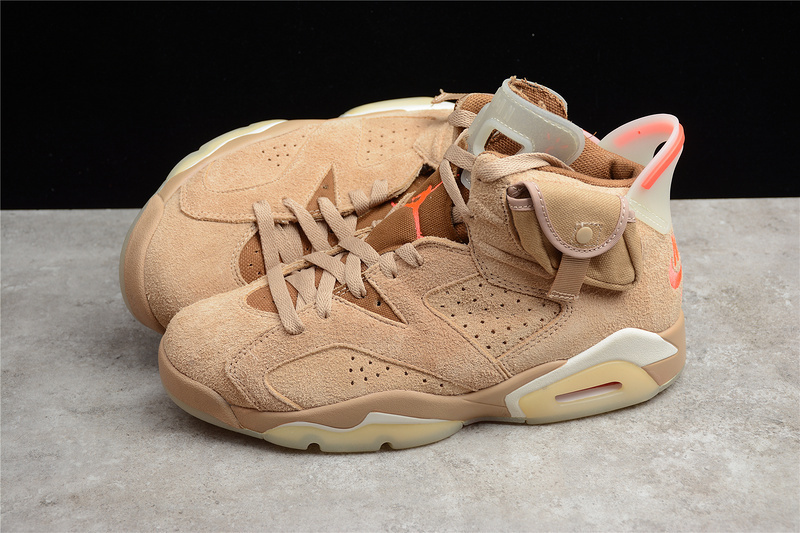 jordan 6 580 DH0690 200 TRAVIS SCOTT X AIR JORDAN 6 RETRO BRITISH KHAKI SAIL BRIGHT CRIMSON 2