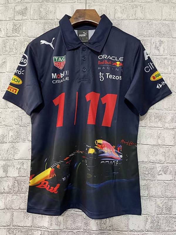 mercedes RedB ull team 2022 F1 blue 11 polo shirt28A8