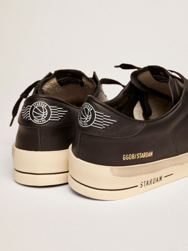golden goose Stardan sneakers in total black leather with vintage finish(EA15)