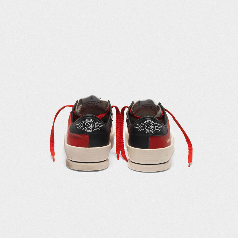golden goose Stardan sneakers in red and white leather with mesh inserts(D953)