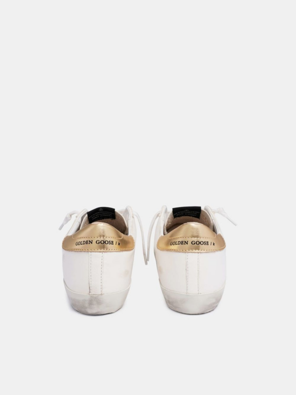 golden goose White Super-Star sneakers with gold heel tab(7E12)
