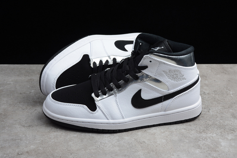 jordan 1 125 123 134 554724 121 ST AIR JORDAN 1 MID ALTERNATE THINK 16 WHITE SILVER BLACK EC5