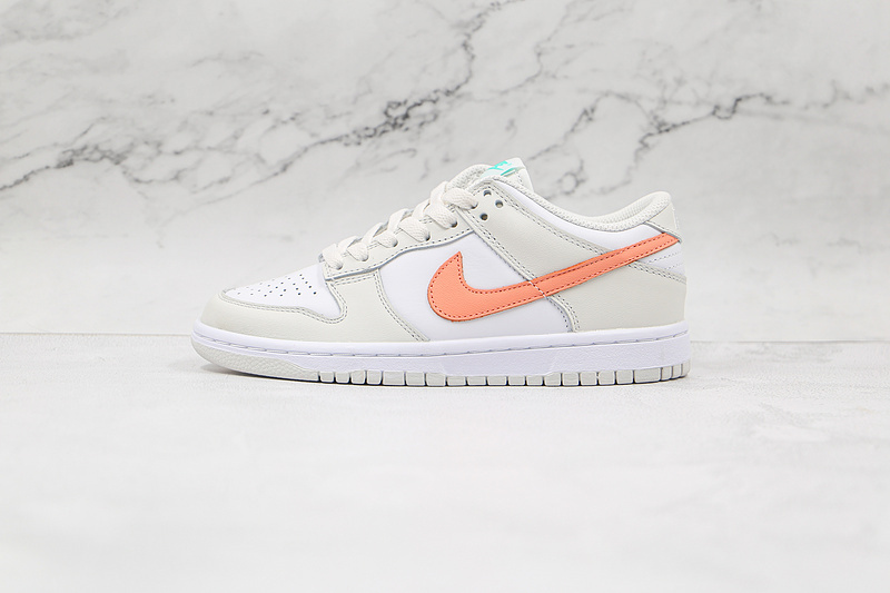 dunk 300 CW1590 101 SB DUNK LOW GS MISMATCH SWOOSH TROPICAL WHITE BONE PEACH AQUA WOMAN 35 39