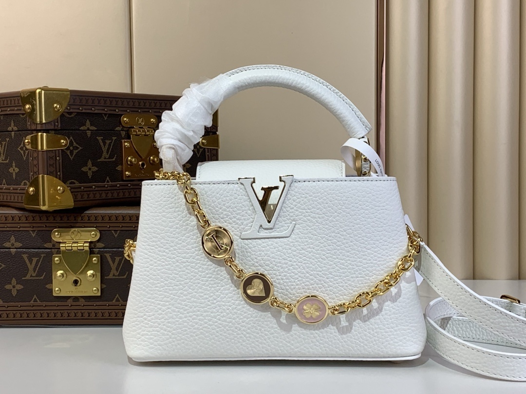 LV-Handbags K00014 White∕Chain(C7B6)