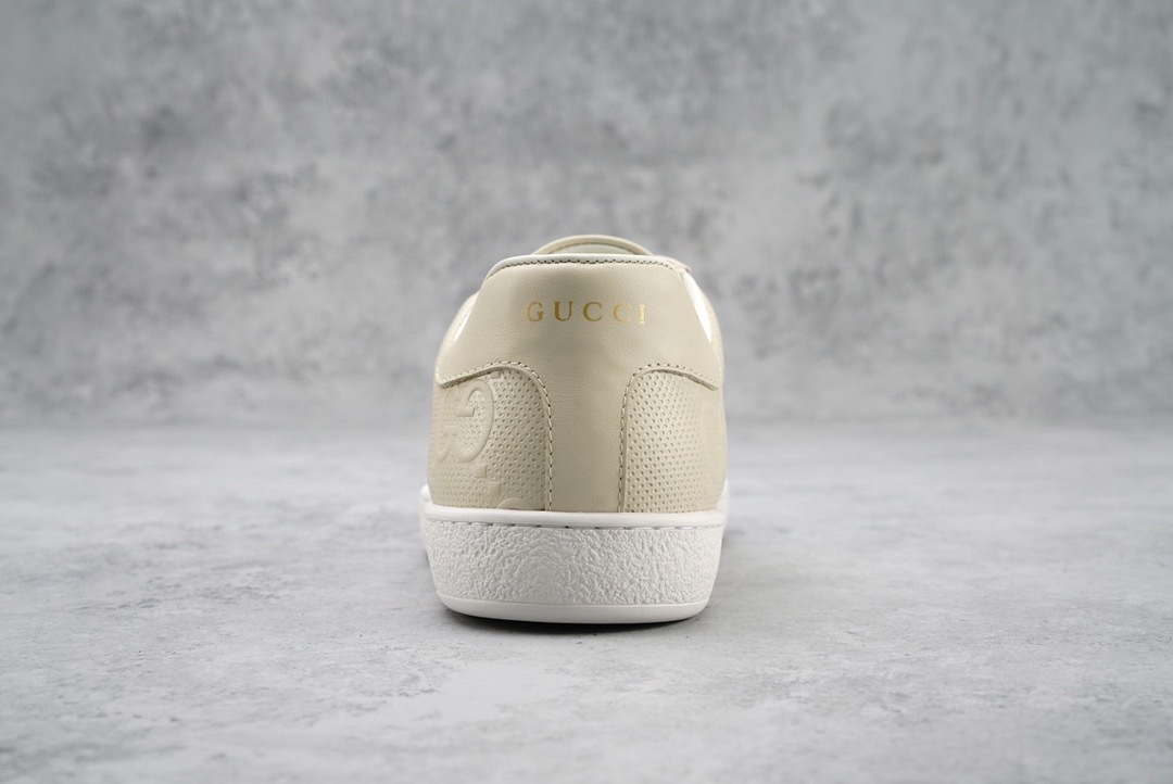 GUCCI SHOES GUCCI MEN'S ACE GG EMBOSSED SNEAKER 625787(180 USD)(75D3)