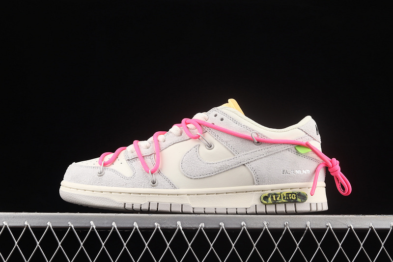 dunk 450 DJ0950 117 OW X SB DUNK LOW LOT 17 OF 50 SAIL NEUTRAL GREY HYPER PINK UNISEX 36 47.5