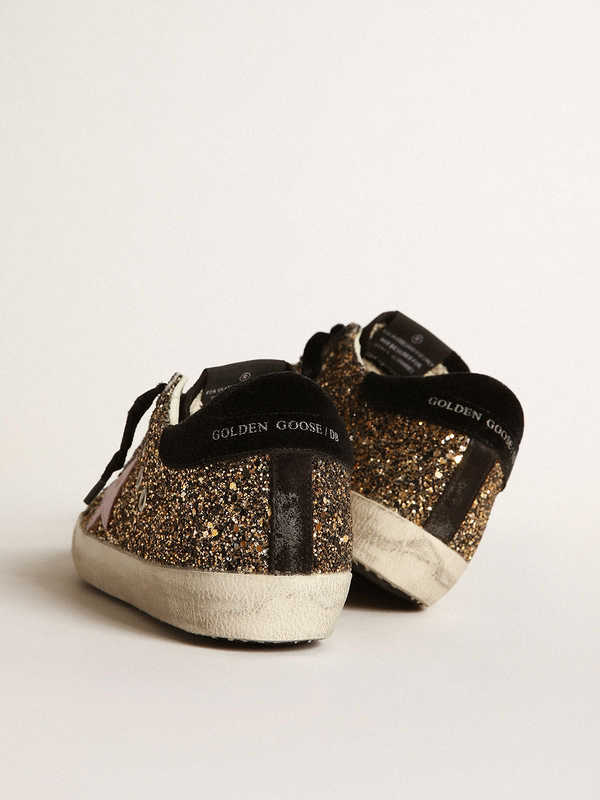 golden goose Super-Star sneakers in glitter with red leather star(F08C)