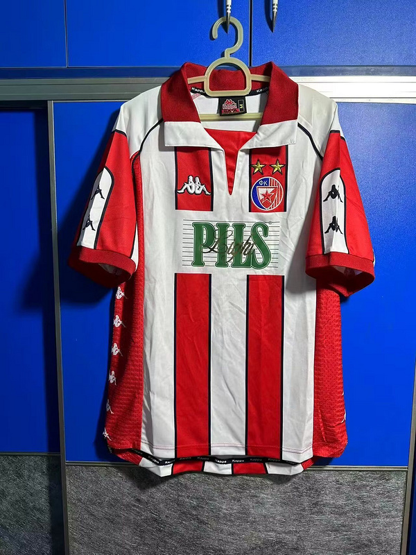 vintage Crvena zvezda retro soccer jerseys 2000 01 maglia calcio maillot football camis