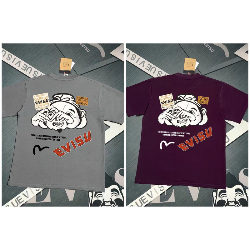 EVISU 1580）EVISU 福神 25新款 佛頭 字母 海鷗m 短袖 短T 潮流 時尚 n1795