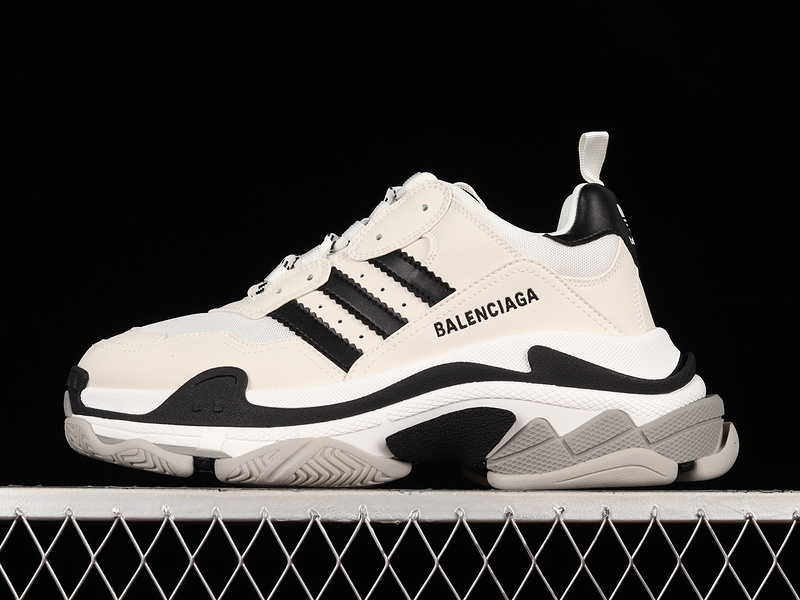 BALENCIAGA TRIPLE S 【480】[W2FW11002]-[ZG A﹡D X BA﹡LEN﹡CIAGA TRIPLE S SNEAKERS WHITE∕BLACK∕GREY