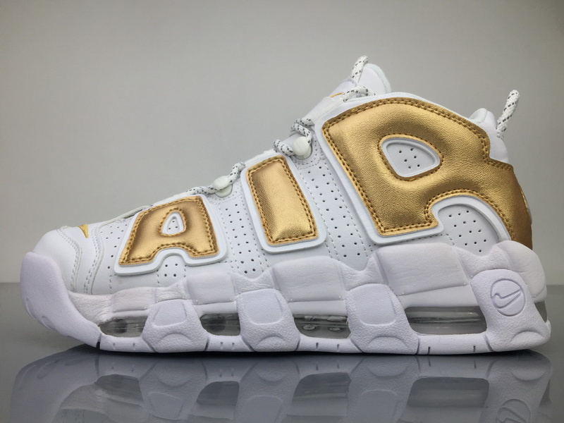 uptempo air white gold D491