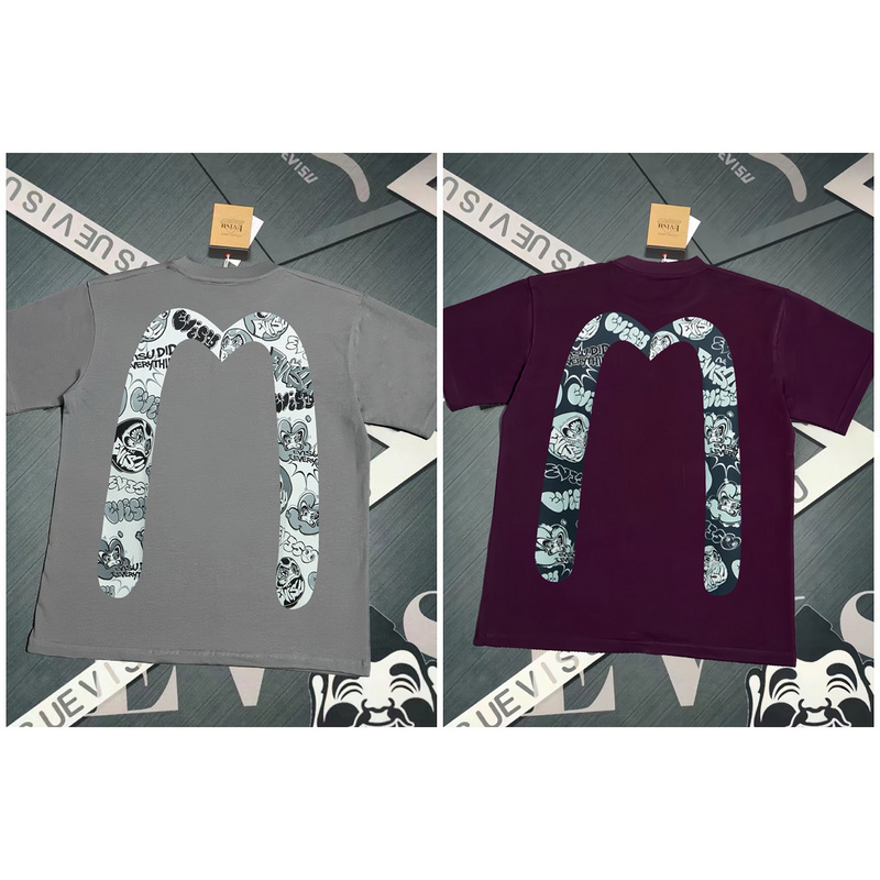 EVISU 1580）EVISU 福神 25新款 達摩 不倒翁 大m 字母 短袖 短T 潮流 時�_002
