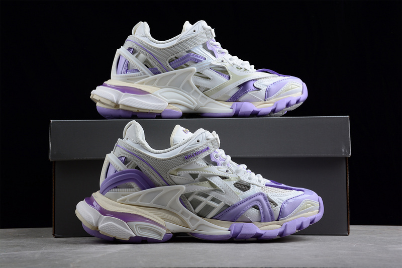 BALENCIAGA TRACK 【730】[W3AE25711]-[BA﹡LEN﹡CIAGA TRACK 2 OPEN SNEAKERS WHITE∕WHITE∕LIGHT PURPLE