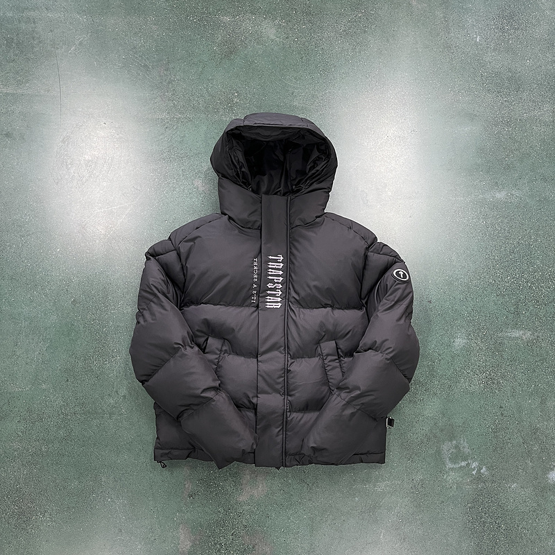 trapstar 419 DECODED HOODED PUFFER 2.0 JACKET BLACK 0FF1