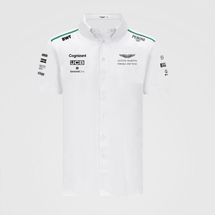 mercedes Aston Martin 2021 F1 white polo shirtBF48