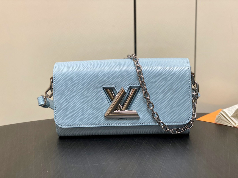 shoulder bag Louis vuitton twist west genuine leather bag for women light blue28B4