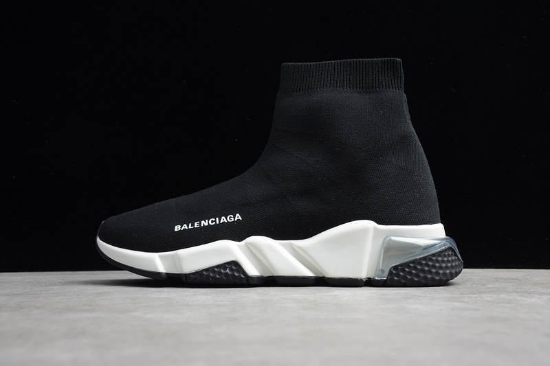 BAL-ENCIA-GA SPEED 【360】[BA-LEN-CIAGA SPEED STRETCH-KNIT MID SNEAKERS BLACK∕WHITE]-[WOMAN︰36-3