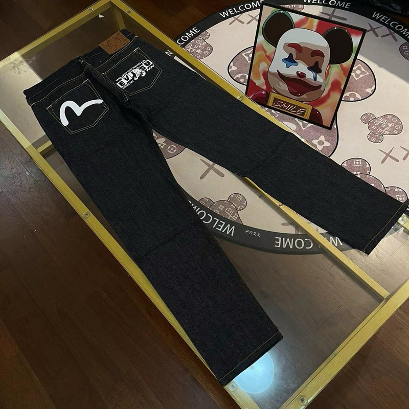 EVISU 2280）EVISU 福神 24s 海鷗 字母 佛頭 小直筒 牛仔長褲 牛仔褲 時�_002