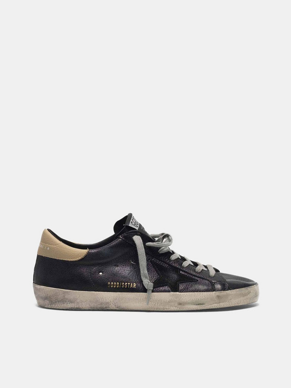 golden goose Black Super-Star sneakers with nude heel tab(6953)