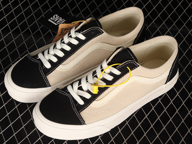 [VN0A54F4BLK]-[ECO THEORY OLD SKOOL TAPERED SHOES BLACK∕LIGHT KHAKI∕WHITE]-[WOMA...(2D51)