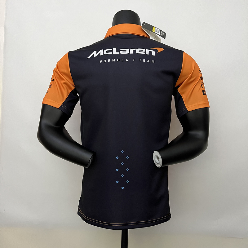 mercedes McLaren 2023 F1 black orange poloB0B1