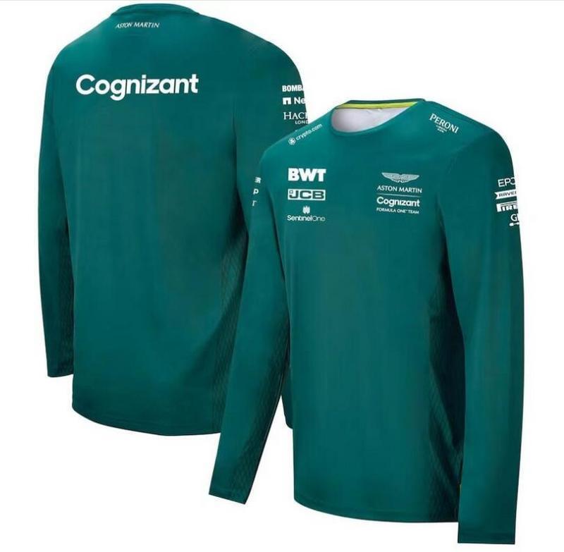 mercedes Aston Martin 2021 F1 long sleeves green t shirtD49A