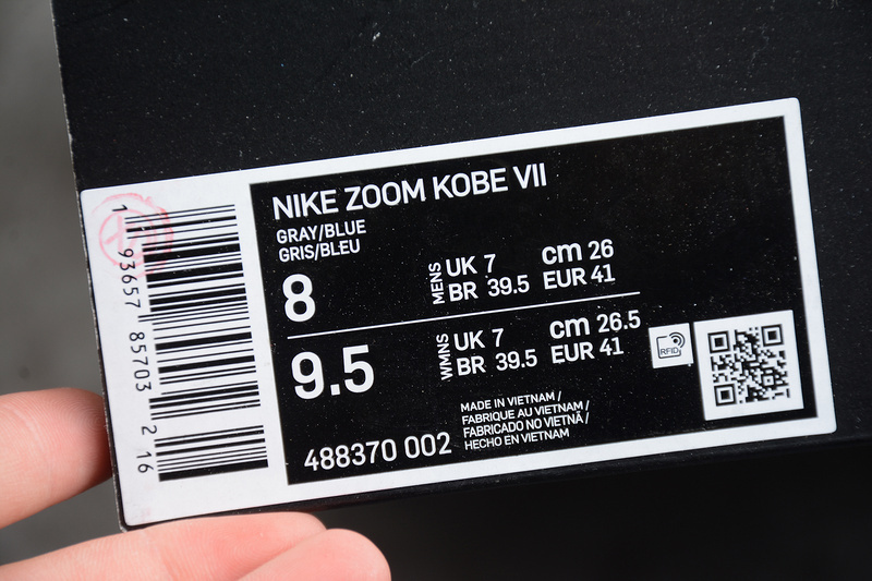 kobe 340 488370 002 ZOOM KOBE VII SYSTEM WOLF GREY PHT BLUE BLK CL GRRY MAN 40 46 2CE8