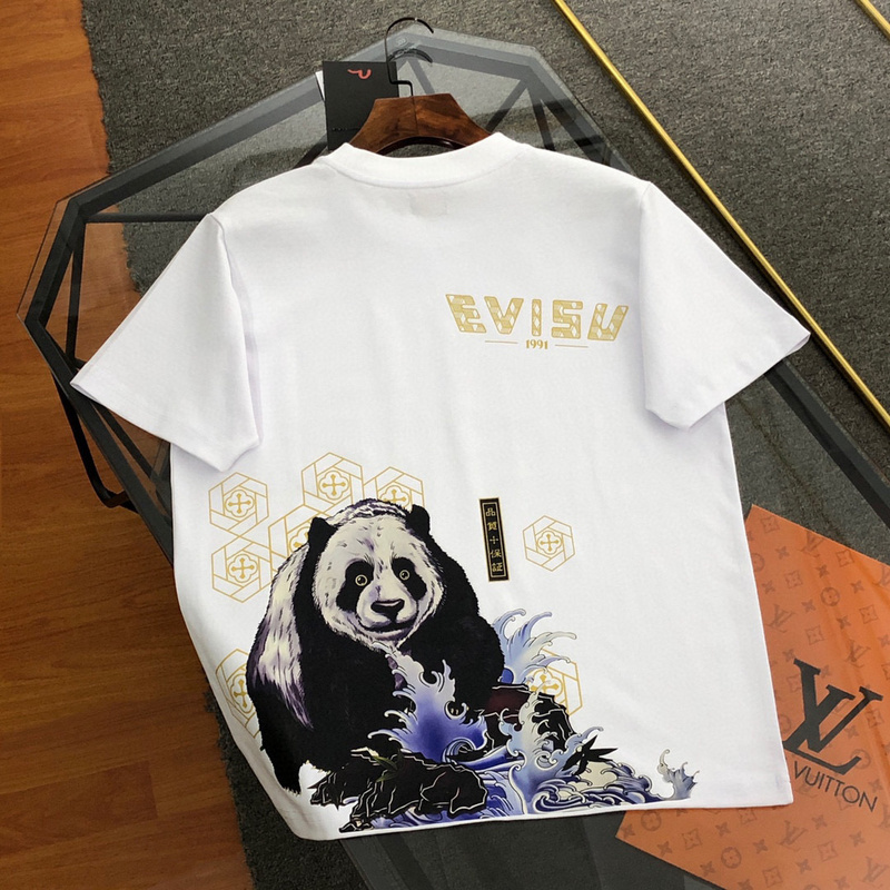 EVISU 1680）EVISU 福神 24新款 海鷗 熊貓 字母 印花 短袖 短T 潮流 時尚