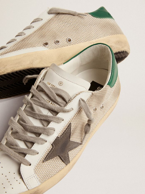 golden goose Super-Star sneakers in pale silver mesh with gray suede star(1BFE)