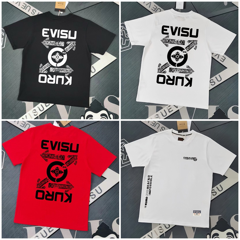 EVISU 1580）EVISU 福神 25新款 家徽 箭頭 字母 短袖 短T 潮流 時尚 n85BC