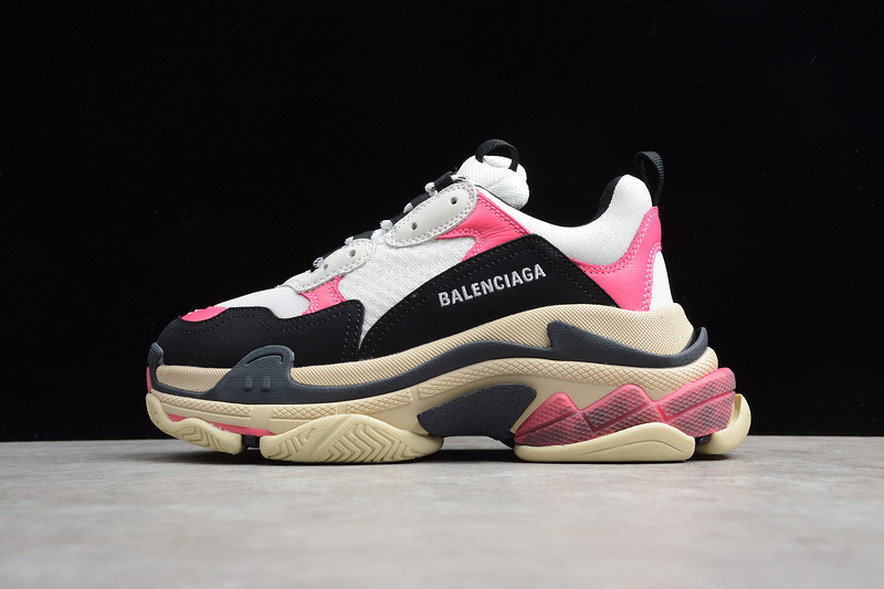 BALENCIAGA TRIPLE S 【470】[ECBA700328N]-[GZ TESS.S.GOMMA SNEAKER BLACK∕WHITE∕PINK]-[WOMAN︰35-39