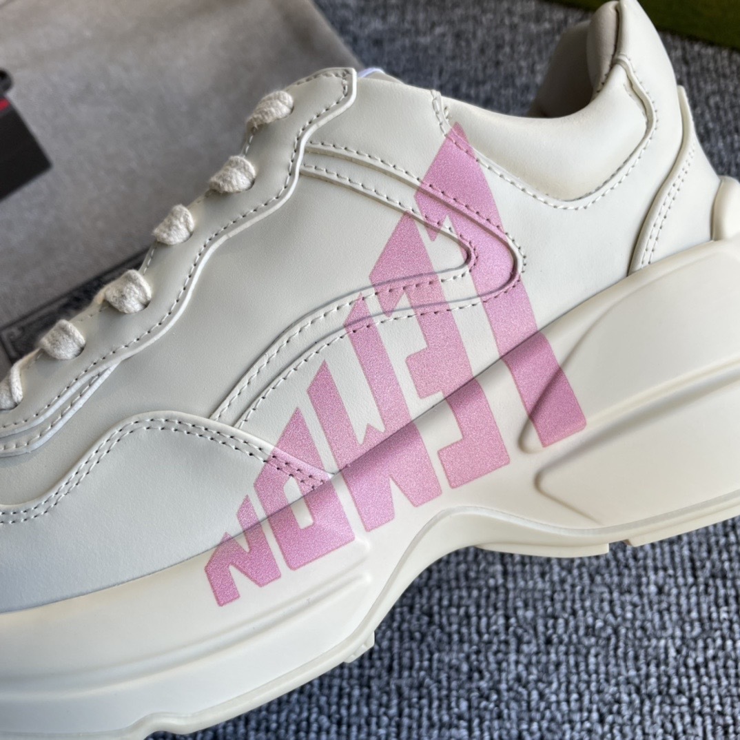 GUCCI SHOES Women's Rhyton 'Lemon Gucci' sneaker 684900(190usd)(34D3)