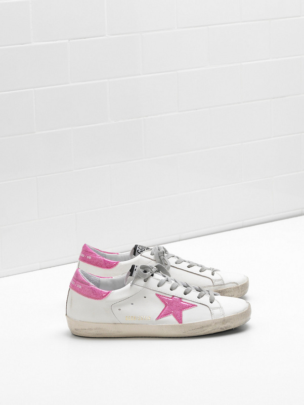 golden goose SUPERSTAR Sneakers G32WS590.D91 Upper in calf leather Glitter star coated in a p