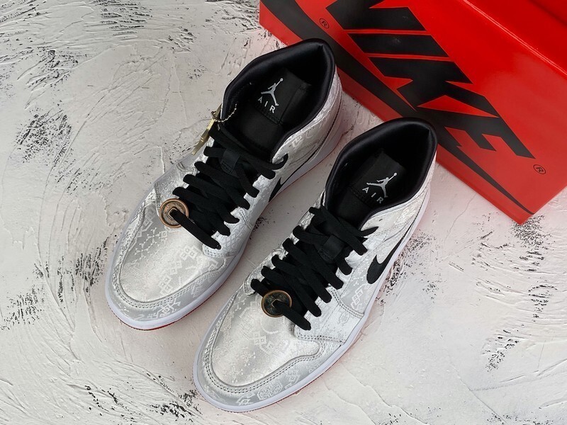 jordan 1 650 CU2804 100 AIR JORDAN 1 MID FEARLESS EDISON CHEN CLOT SILK SILVER BLACK RED B4C6