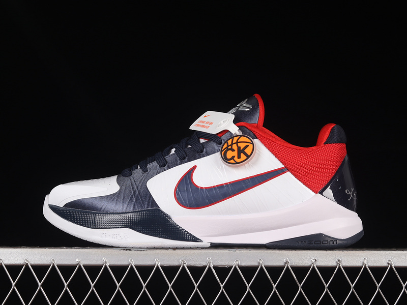 kobe 340 386430 103 ZOOM KOBE 5 USA WHITE OBSIDIAN SPORT RED MAN 39 47.5 4A7F